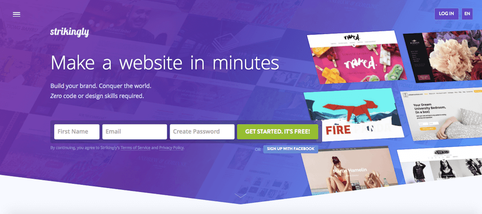 Strikingly landing page Strikingly landing page